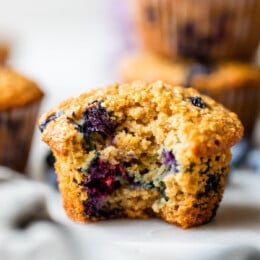 Insanely Moist Blueberry Oatmeal Muffins