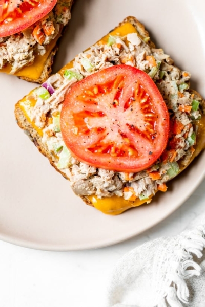Open-Faced Tuna Melt Sandwich Recipe