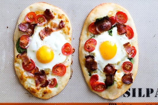 Bacon and Egg Breakfast Pizzas