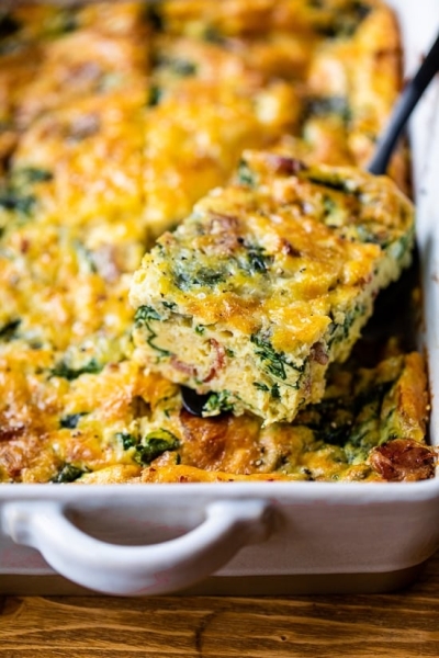 Bacon Spinach Breakfast Casserole with Cheese – Skinnytaste