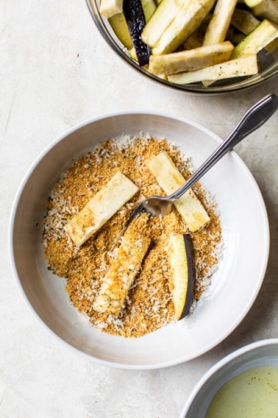 Crispy Eggplant Sticks (Baked or Air Fryer)