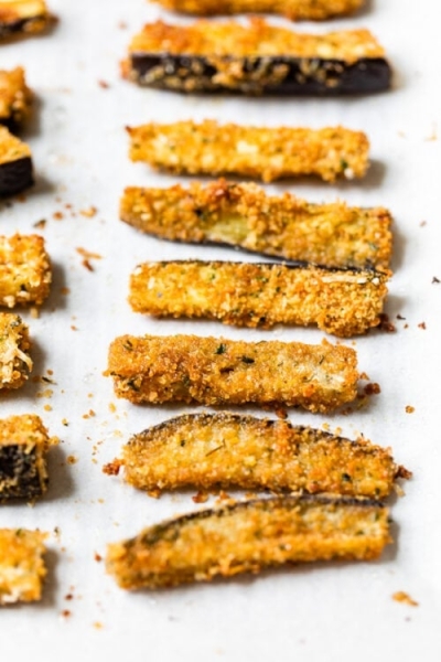 Crispy Eggplant Sticks (Baked or Air Fryer)