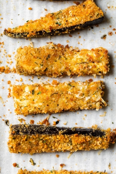 Crispy Eggplant Sticks (Baked or Air Fryer)