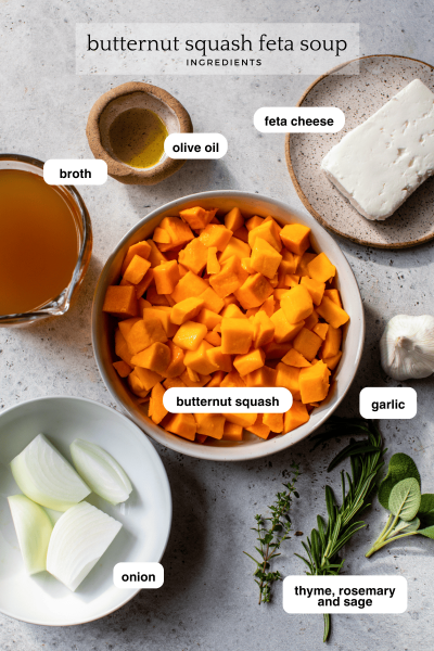 Roasted Butternut Squash Feta Soup