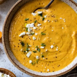 Roasted Butternut Squash Feta Soup