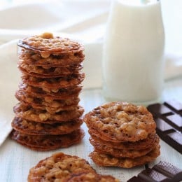 Dark Chocolate Oatmeal Lace Cookies