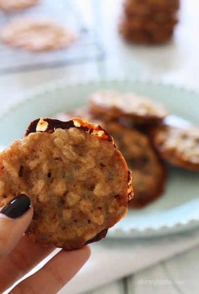 Dark Chocolate Oatmeal Lace Cookies