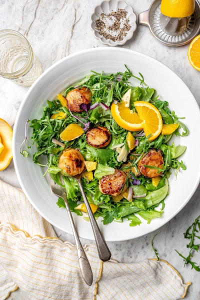 Pan Seared Scallop Salad With Citrus Vinaigrette