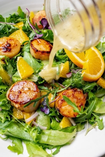 Pan Seared Scallop Salad With Citrus Vinaigrette