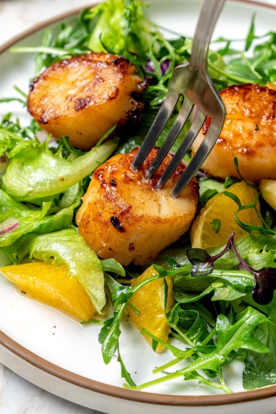 Pan Seared Scallop Salad With Citrus Vinaigrette