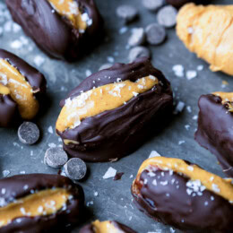 Peanut Butter Chocolate Covered Stuffed Dates