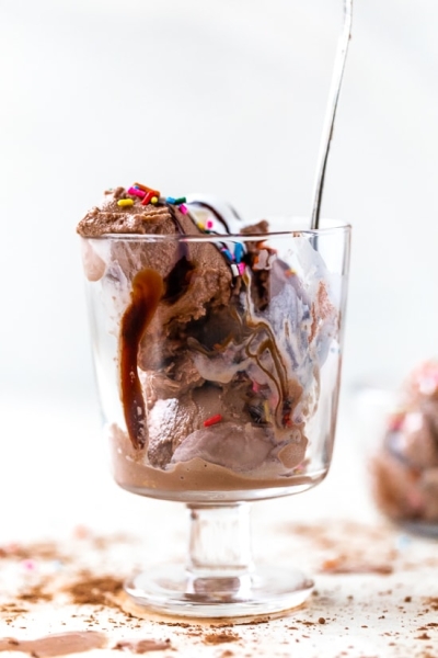 Chocolate Frozen Yogurt in the Ninja™ CREAMi®