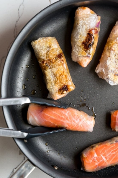 Crispy Salmon Spring Rolls (Gluten-Free!)