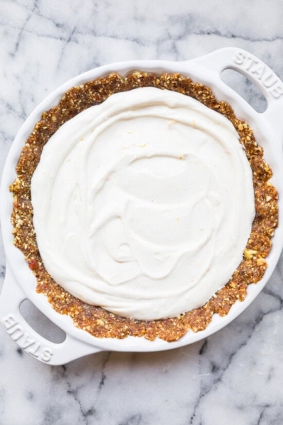 No-Bake Yogurt Pie with Date-Nut Crust