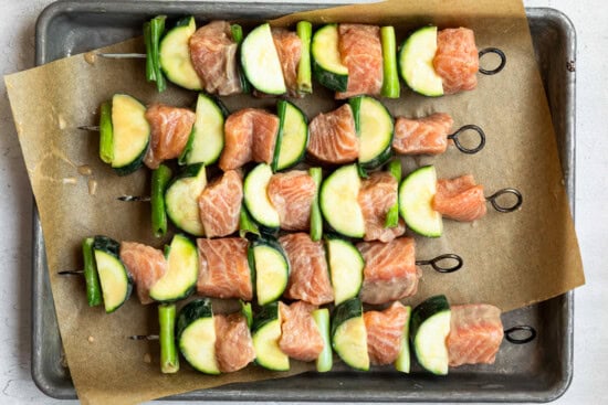Miso Salmon Skewers