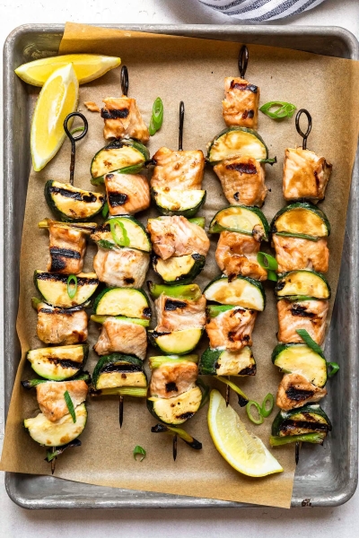 Miso Salmon Skewers