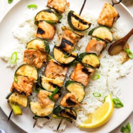 Miso Salmon Skewers